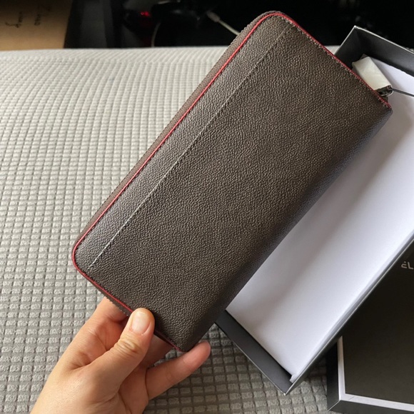 Michael Kors Jet Set Mens Brown/Ren Monogram Tech Zip Around Long Wallet - Picture 4 of 5